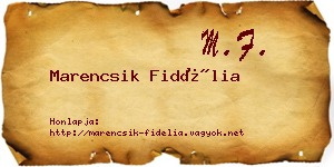 Marencsik Fidélia névjegykártya